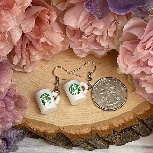 Starbucks Coffee Cup Dangle Earrings - Picture 10 of 10